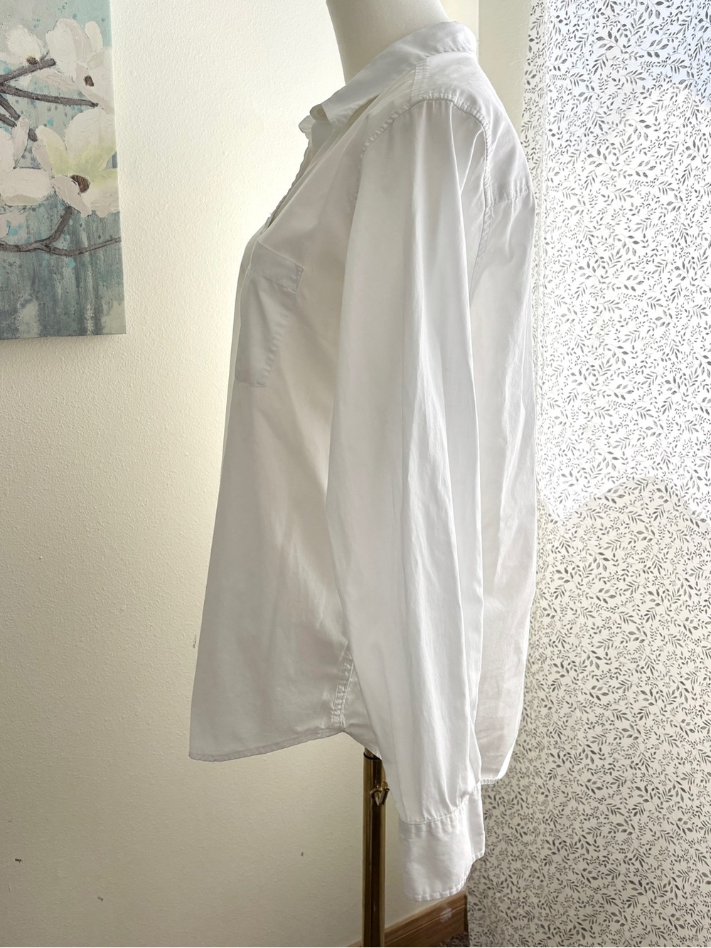 GAP Perfect Shirt White Organic Cotton Button Down Top Size L Classic Boyfriend - Picture 5 of 10